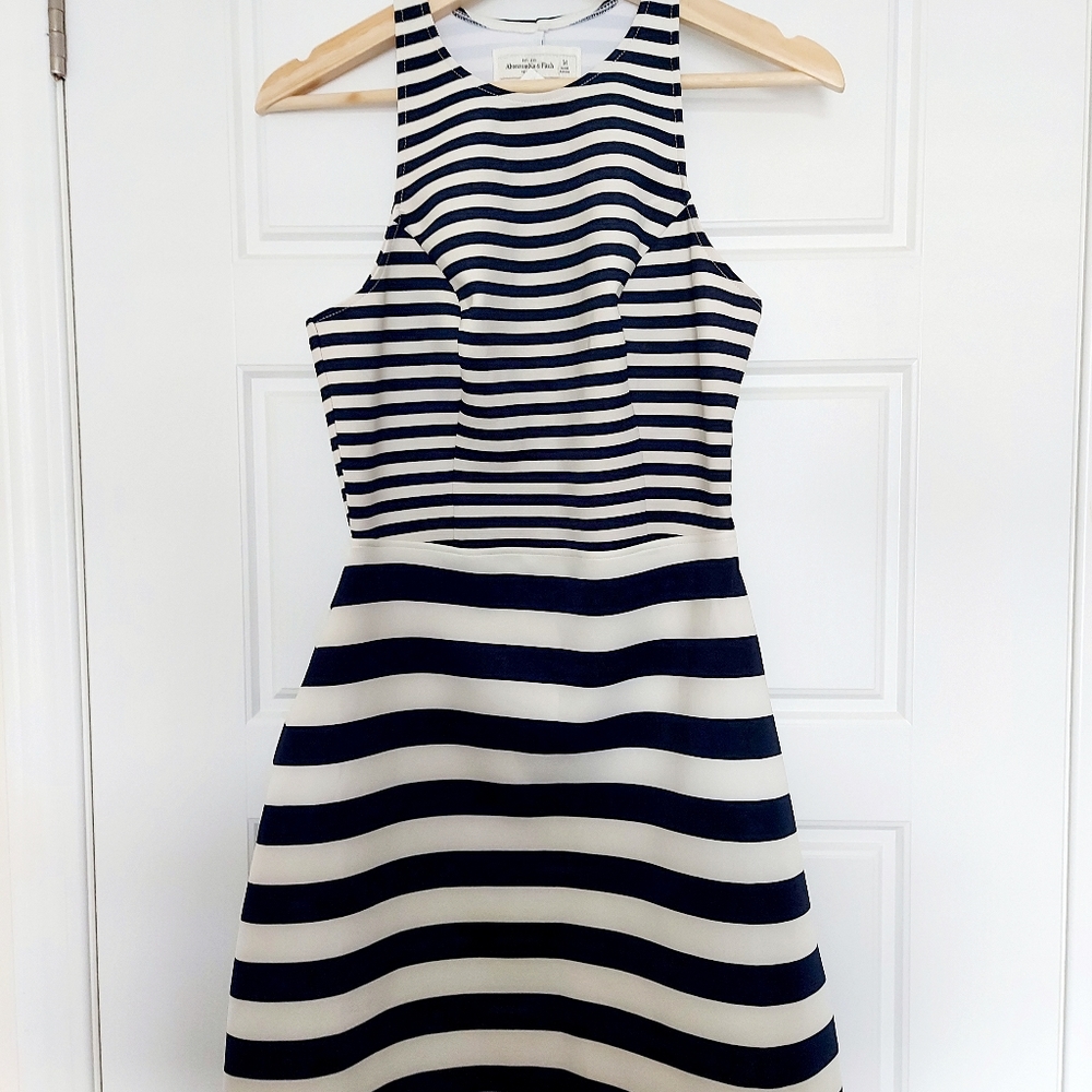 Navy and White Striped Dress